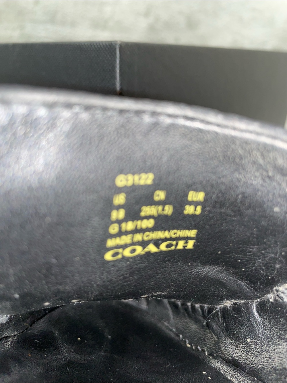 Coach Fredrica Black Pebbled Leather Loafers with Silver Logo Plate With Box Sz9 - Picture 11 of 12